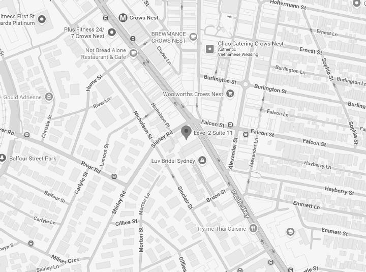 Map showing Dr I Ferne Tan clinic location in Crows Nest, Sydney